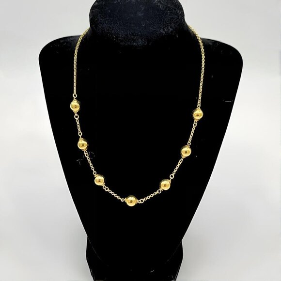 ✨ BRONZO ITALIA® Polished Bead Station Necklace – Made in Italy ✨ - Picture 3 of 8